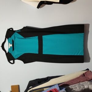 AA STUDIO AA 12 TEAL/BLACK Sleeveless dress